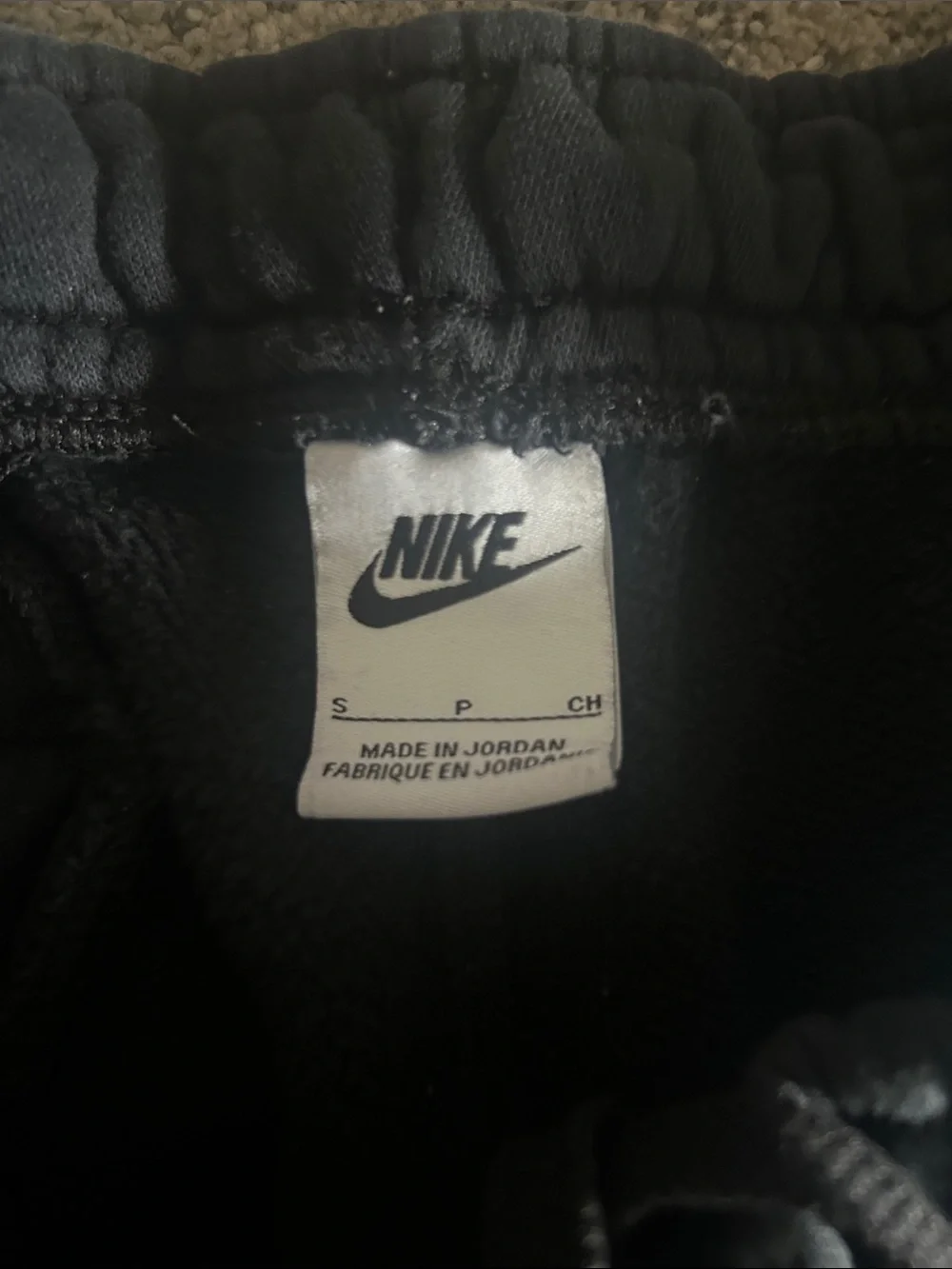 Nike Kids Black Jogger Sweatpants with White Swoosh